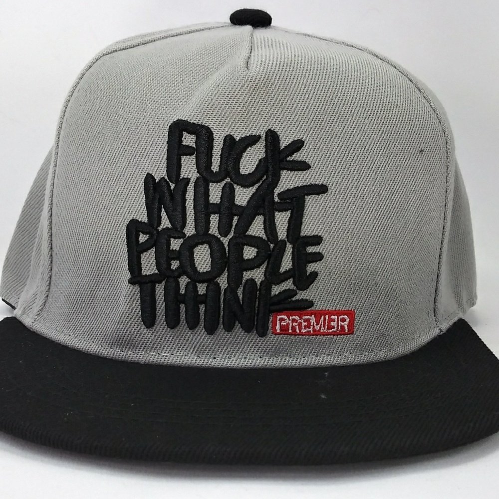 Grey And Black Snapback Hat